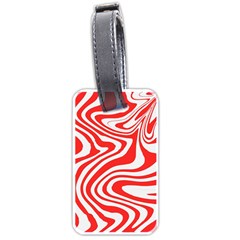 Red White Background Swirl Playful Luggage Tag (one Side)