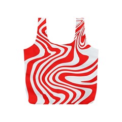 Red White Background Swirl Playful Full Print Recycle Bag (s)