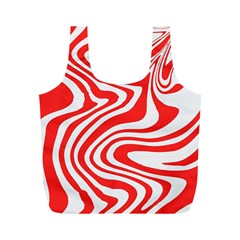 Red White Background Swirl Playful Full Print Recycle Bag (m)