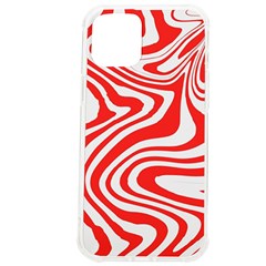 Red White Background Swirl Playful Iphone 12 Pro Max Tpu Uv Print Case by Cemarart