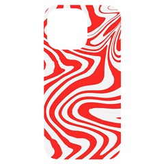 Red White Background Swirl Playful Iphone 14 Pro Max Black Uv Print Case by Cemarart