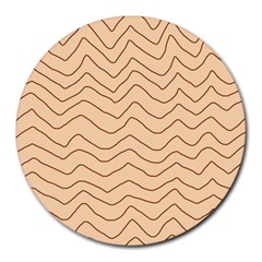 Background Wavy Zig Zag Lines Round Mousepad