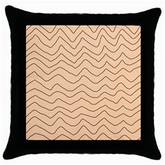 Background Wavy Zig Zag Lines Throw Pillow Case (black)