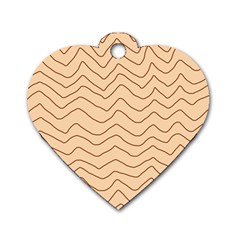 Background Wavy Zig Zag Lines Dog Tag Heart (one Side)