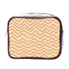 Background Wavy Zig Zag Lines Mini Toiletries Bag (one Side) by Cemarart