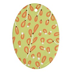 Pattern Leaves Print Background Ornament (oval)