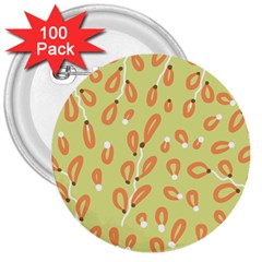 Pattern Leaves Print Background 3  Buttons (100 Pack) 