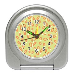 Pattern Leaves Print Background Travel Alarm Clock