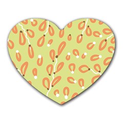 Pattern Leaves Print Background Heart Mousepad