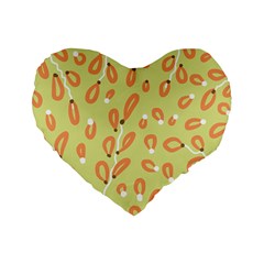 Pattern Leaves Print Background Standard 16  Premium Heart Shape Cushions