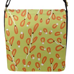 Pattern Leaves Print Background Flap Closure Messenger Bag (s)