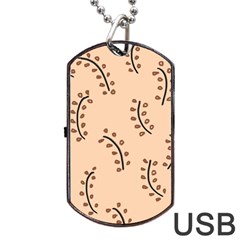 Leaves Plants Dots Pattern Dog Tag Usb Flash (two Sides)