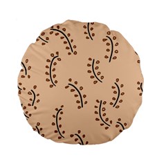 Leaves Plants Dots Pattern Standard 15  Premium Flano Round Cushions