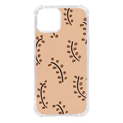 Leaves Plants Dots Pattern Iphone 14 Tpu Uv Print Case by Cemarart