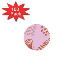 Elements Scribbles Wiggly Lines Retro Vintage 1  Mini Buttons (100 Pack) 