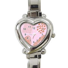 Elements Scribbles Wiggly Lines Retro Vintage Heart Italian Charm Watch