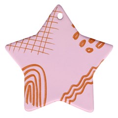 Elements Scribbles Wiggly Lines Retro Vintage Star Ornament (two Sides)