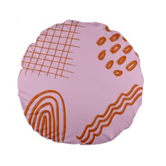 Elements Scribbles Wiggly Lines Retro Vintage Standard 15  Premium Round Cushions