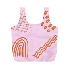 Elements Scribbles Wiggly Lines Retro Vintage Full Print Recycle Bag (m)