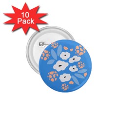 Doodle Flowers Leaves Plant Design 1 75  Buttons (10 Pack)