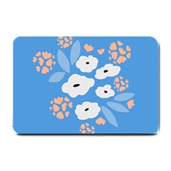 Doodle Flowers Leaves Plant Design Small Doormat