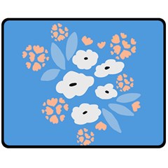 Doodle Flowers Leaves Plant Design Fleece Blanket (medium)