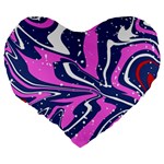 Texture Multicolour Grunge Large 19  Premium Flano Heart Shape Cushions Back