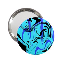 Mint Background Swirl Blue Black 2 25  Handbag Mirrors