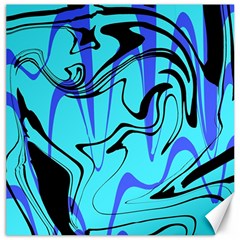 Mint Background Swirl Blue Black Canvas 16  X 16 