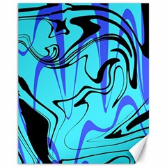 Mint Background Swirl Blue Black Canvas 11  X 14 