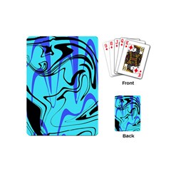 Mint Background Swirl Blue Black Playing Cards Single Design (mini)