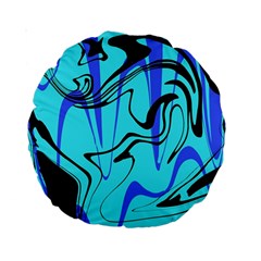 Mint Background Swirl Blue Black Standard 15  Premium Round Cushions