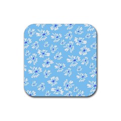 Flowers Pattern Print Floral Cute Rubber Coaster (square) by Cemarart