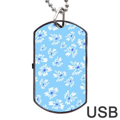 Flowers Pattern Print Floral Cute Dog Tag Usb Flash (two Sides)