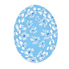 Flowers Pattern Print Floral Cute Oval Filigree Ornament (two Sides)