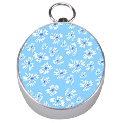 Flowers Pattern Print Floral Cute Silver Compasses