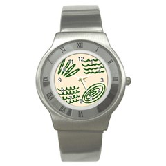 Elements Scribbles Wiggly Lines Stainless Steel Watch