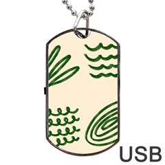 Elements Scribbles Wiggly Lines Dog Tag Usb Flash (one Side)