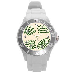 Elements Scribbles Wiggly Lines Round Plastic Sport Watch (l)