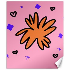 Doodle Flower Sparkles Orange Pink Canvas 8  X 10 