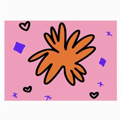 Doodle Flower Sparkles Orange Pink Large Glasses Cloth (2 Sides)