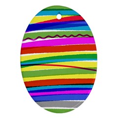 Print Ink Colorful Background Oval Ornament (two Sides)