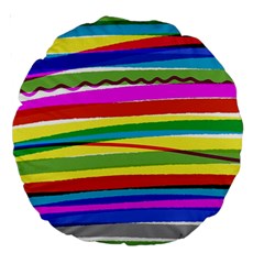 Print Ink Colorful Background Large 18  Premium Round Cushions