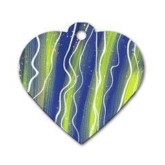 Texture Multicolour Gradient Grunge Dog Tag Heart (two Sides)