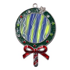 Texture Multicolour Gradient Grunge Metal X Mas Lollipop with Crystal Ornament
