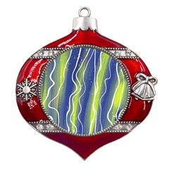 Texture Multicolour Gradient Grunge Metal Snowflake And Bell Red Ornament