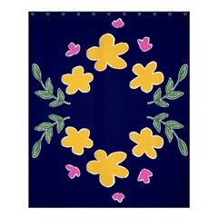 Doodle Flower Leaves Plant Design Shower Curtain 60  X 72  (medium) 