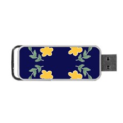 Doodle Flower Leaves Plant Design Portable Usb Flash (one Side) by Cemarart