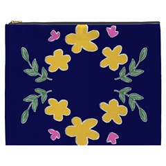 Doodle Flower Leaves Plant Design Cosmetic Bag (xxxl)