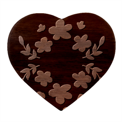 Doodle Flower Leaves Plant Design Heart Wood Jewelry Box